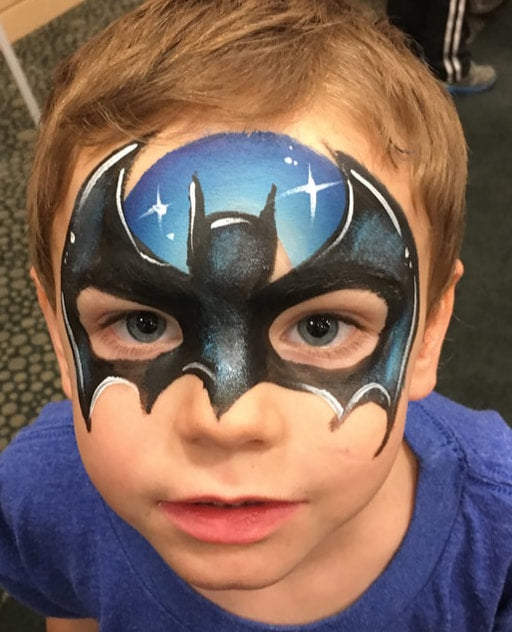Bright face painting design with event colors