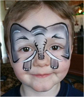 Party face painting design with bright colors