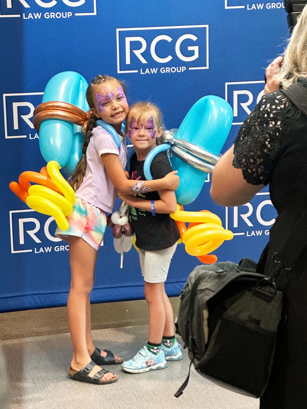 Jetpack-style balloon twisting costume for an event guest