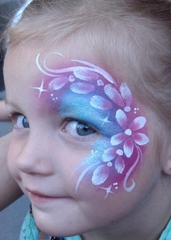 Finished face painting design for a party guest