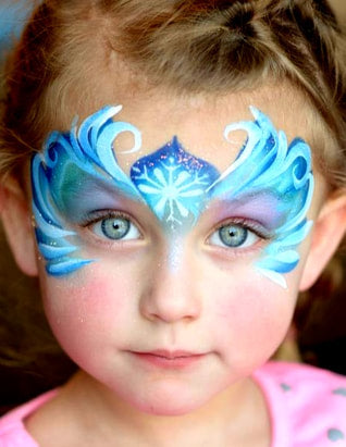 Blue superhero mask face painting design